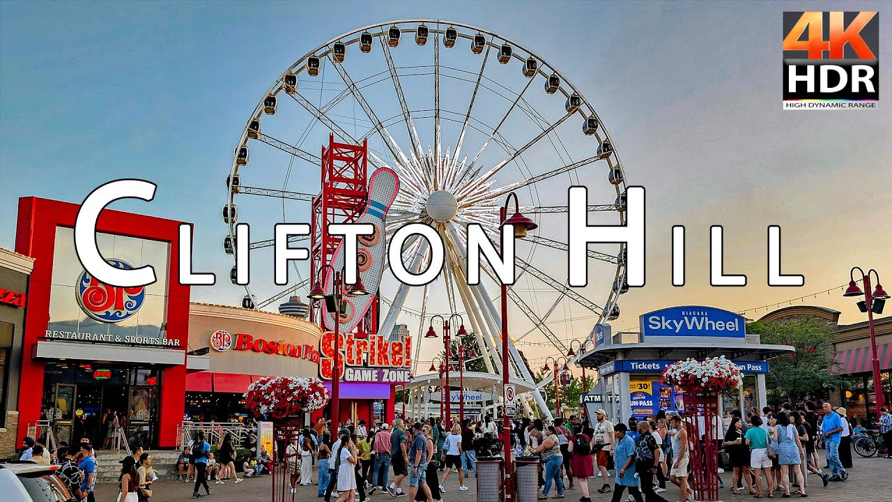 Clifton Hill Niagara Falls Canada: The Street Of Fun Walking Tour Clifton Hill 4K 60FPS HDR