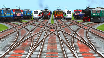 🔟 Trains Crossing At Bumpy Curves 🔶️Railroad | train videos | train track | gameplay train 