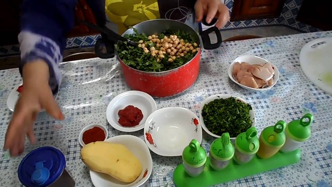 مرقة خضرة على طريقة الجنوب التونسي (شكشوكة سلق) - المطبخ التونسي chakchouka (blettes aux poulet)