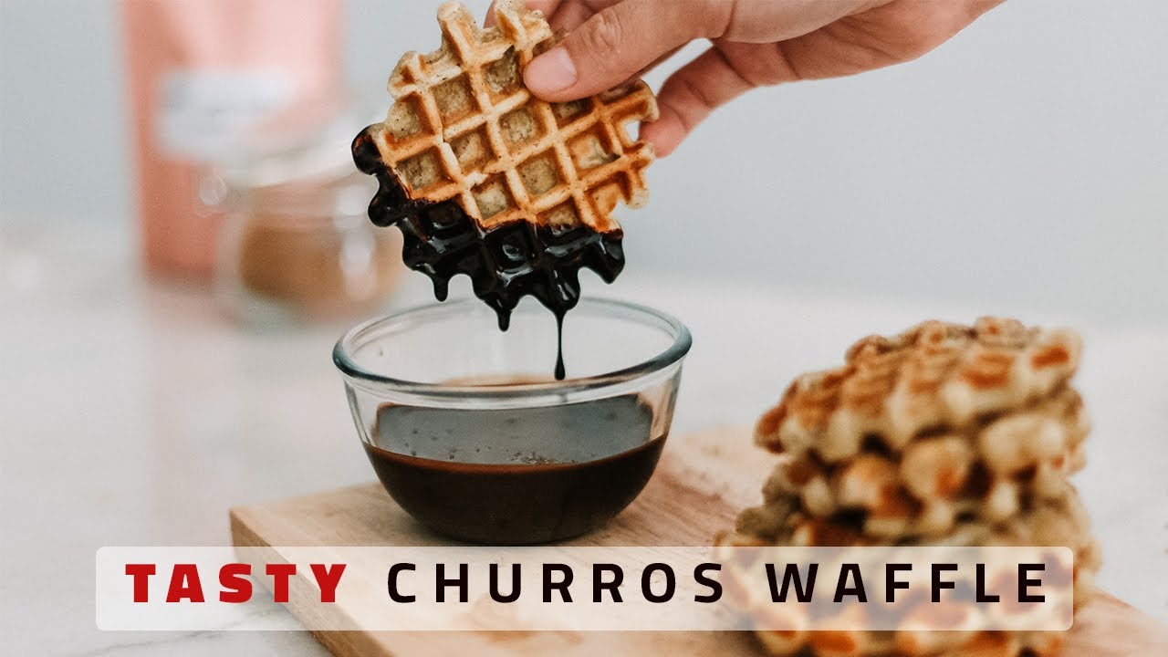 Churros Waffle Recipe with Choco Dip [ASMR]