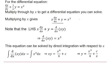 AQA Core Pure: First order differential equations 1-5