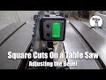 WoodWorking: Adjusting The Bevel On A Table Saw to 90 degrees and 45 degrees WoodWorking: Adjusting The Bevel On A Table Saw to 90 degrees and 45 degrees