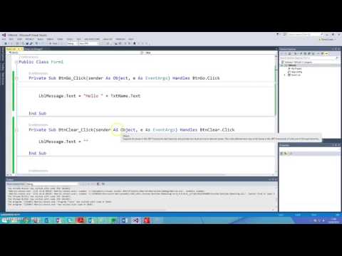 Visual Basic Hello World tutorial pt3