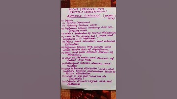 M.COM PREVIOUS || ADVANCED STATISTICS || KUK || PRIVATE & CORRESPONDENCE || SHORT QUESTIONS