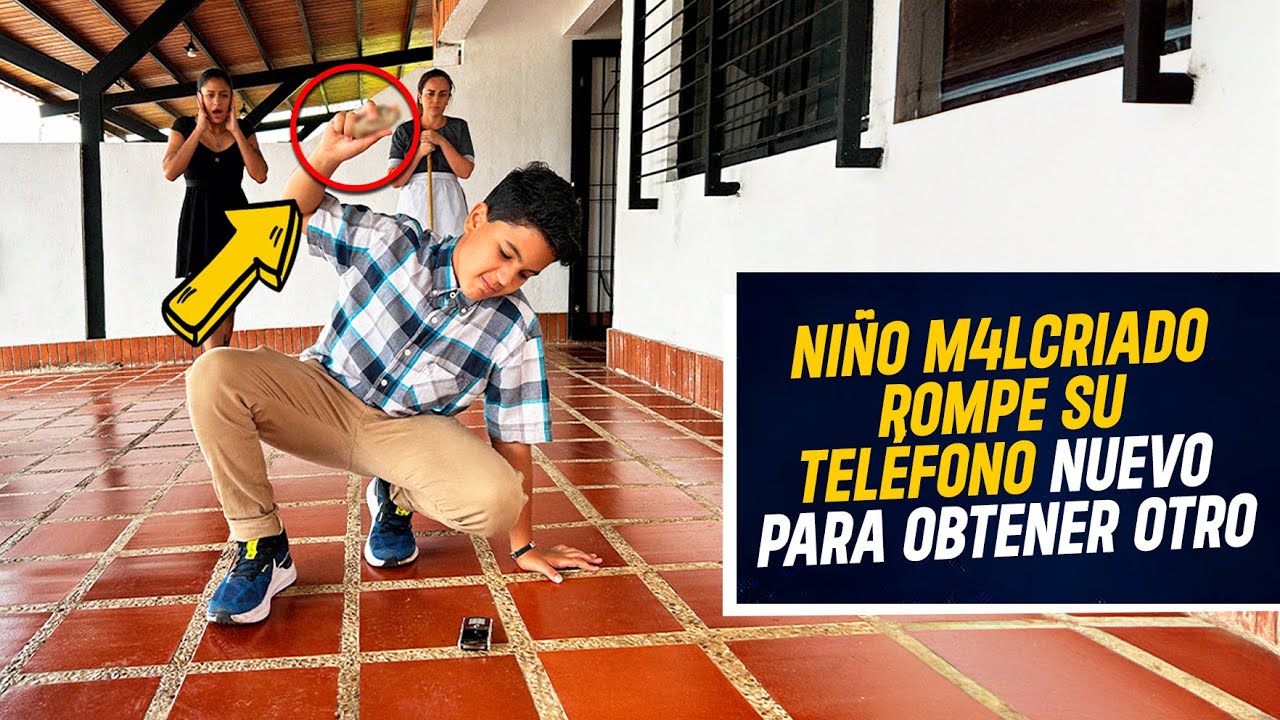 Niñ0 malcriado rompe su celular para que su padre le compre el iPhone 14 y el le dio una lección