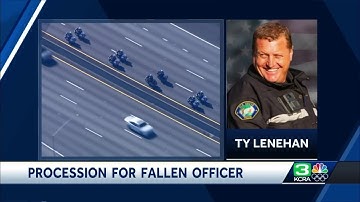 Procession for Elk Grove officer killed in wrong-way Highway 99 crash