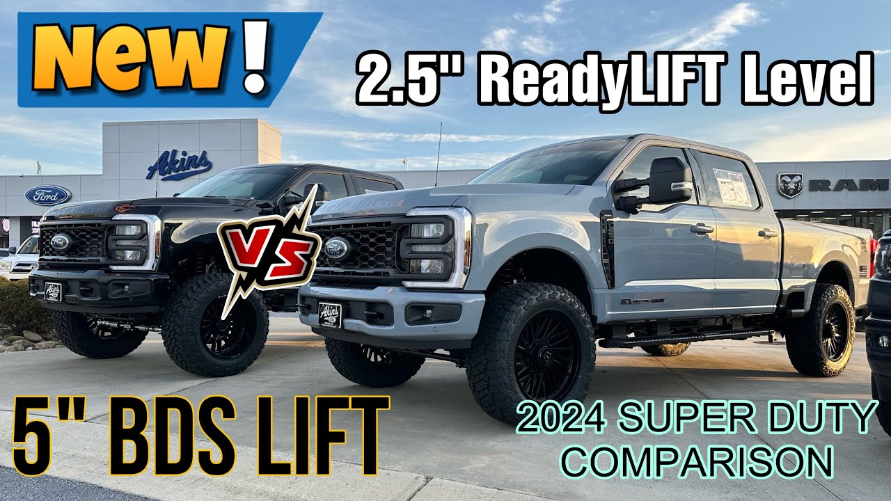 2024 Ford F250 2.5” Level vs 5” LIFT Comparison YouTube