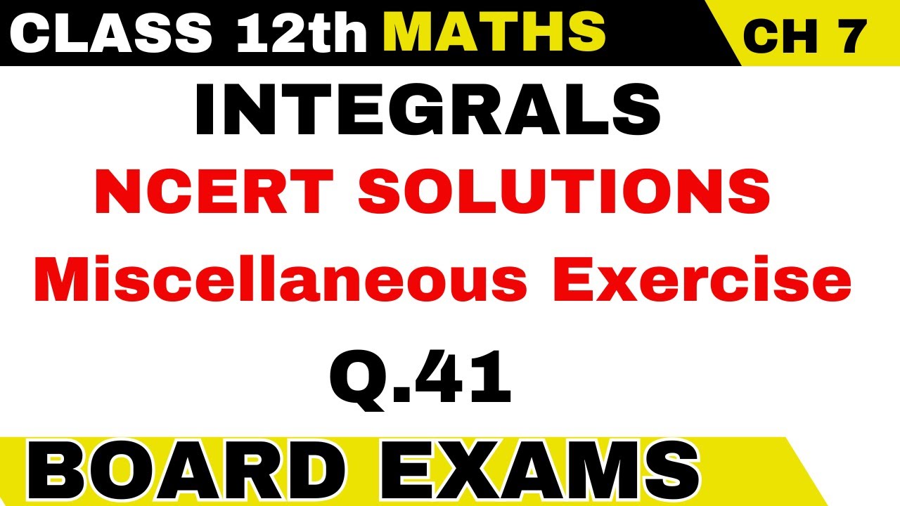 Miscellaneous Exercise on Chapter 7 Q.41 - YouTube