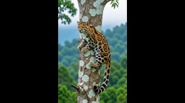 #Clouded Leopard Dominates Jungles, Climbing, Leaping, and Striking With Precision#subscribe