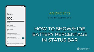How to Show/Hide Battery percentage in Status bar [Android 12] screenshot 4