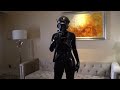 A Girl Play Latex And Mask In The Salon 