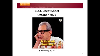 ACCC Cheat Sheet - October 2024