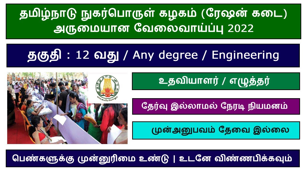 TNCSC Recruitment 2022 – 348 post Seasonal Catalog Clerk, Helper Posts | How to apply | Think Tank