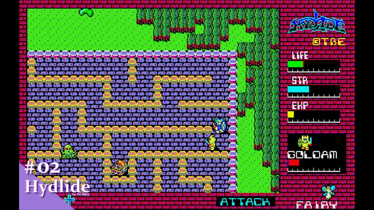 Play】PC-8801 HYDLIDE（ハイドライド）#02 レトロゲーム - YouTube