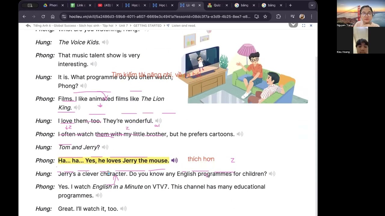 [Tự học Tiếng Anh] Bài đọc Unit 7 - Tiếng anh 6 - Global success