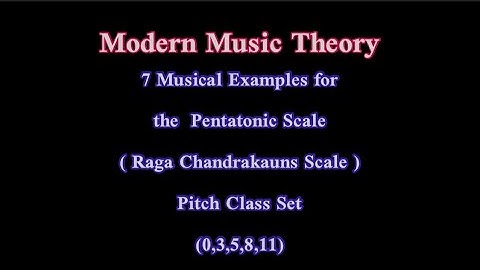 7 Musical Examples for ( Raga Chandrakauns Scale ) Pitch Class Set (0,3,5,8,11)