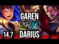 Garen vs darius top  517 300 games  kr master  147