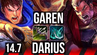 GAREN vs DARIUS (TOP) | 5/1/7, 300+ games | KR Master | 14.7