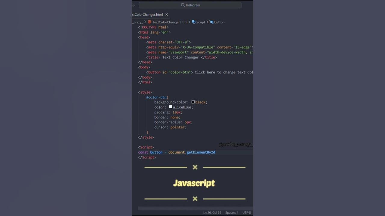 Text Color Changer ( fun coding) #codecrazy #shorts #short # ...