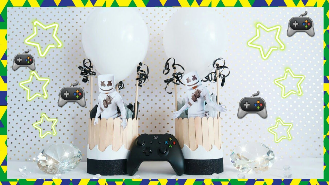 Decoracione De Marshmello Decoracion Super Facil De Fortnite - mesa de dulces fiesta tematica de roblox para ni#U00f1os ideas