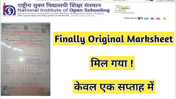 Nios Finally Marksheet Mil Gaya 🥰 | Task Is Helping (NIOS) #nios #taskishelping #marksheet