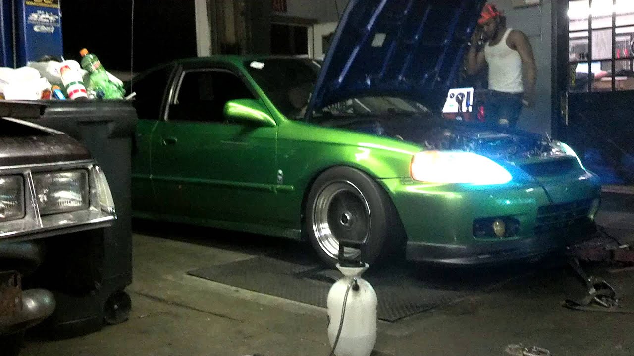 525 hp civic Fully built turbo b18c - YouTube