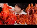 ASMR MUKBANG | 직접 만든 매운 해물찜 팽이 버섯 대왕 랍스터 낙지 치즈 구이 먹방 & 레시피  MUSHROOM & OCTOPUS & SEAFOOD EATING