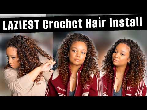 $28 Curly Crochet from Amazon 📌 My Laziest Crochet Hair Install Ever!