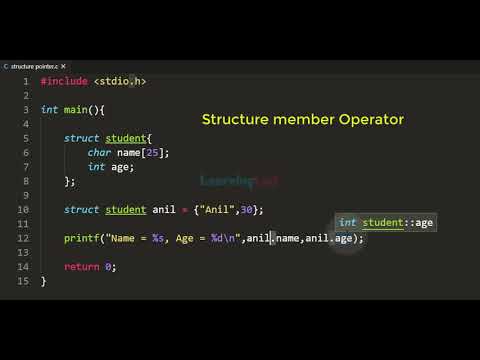 Structure Pointer and Arrow Operator | C Language Tutorial