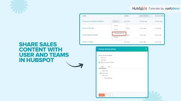 How to share sales content with user and teams in HubSpot