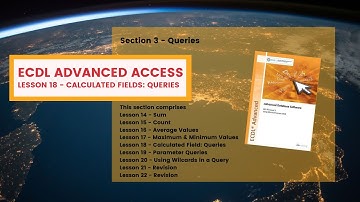 ECDL Advanced ACCESS Lesson 18 CALCULATED FIELDS Query