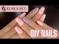 Easy DIY Pink Coffin Nails | Kiara Sky Gelly Tips & Dip Powder Nail System Tutorial/Review