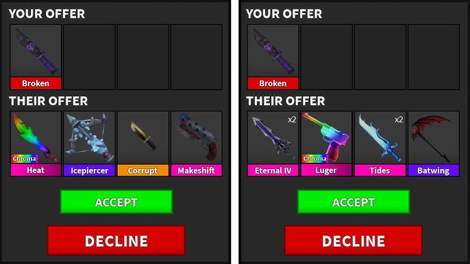 Mm2 Rainbow set- heartblade for rh : r/crosstradingroblox