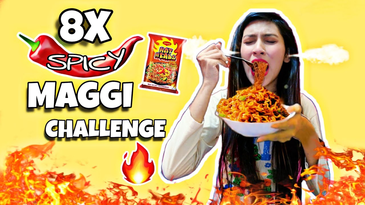 8x Spicy Maggi Noodles Challenge | Spicy Maggi Eating Challenge