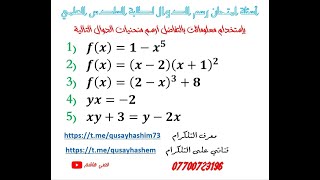 حل اسئلة امتحان رسم الدوال