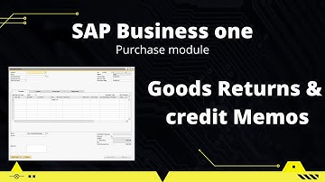 Purchase Module | Good return & Credit memo |SAP Business one modules | Learn tech with Aditya