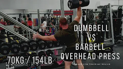 One Arm Dumbbell Overhead Press VS Barbell Overhea...