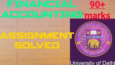 Assignment solution | financial accounting | sol | b.com | DU-SOL