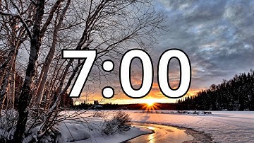 7 Minute Winter Countdown Timer With Music and Alarm (Simple Beep)