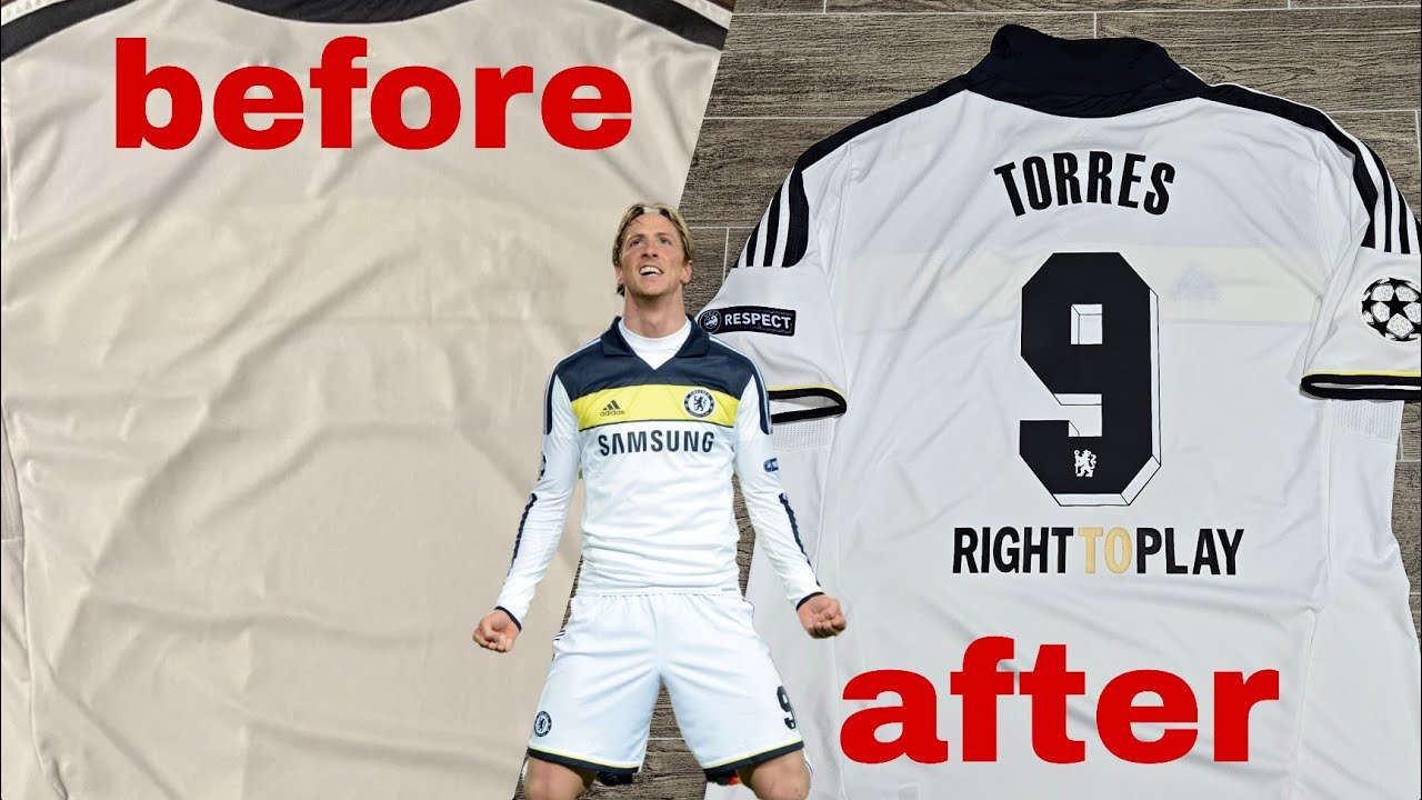 Placing Fernando Torres #9 champion league name set on Chelsea 