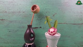 How to carve flower red radish (02)