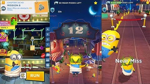 Minion Rush Chapter 34 Mission 8 Near Miss an Obstacle 60 Times Pier 12 Run#497 Gameplay By De Epic