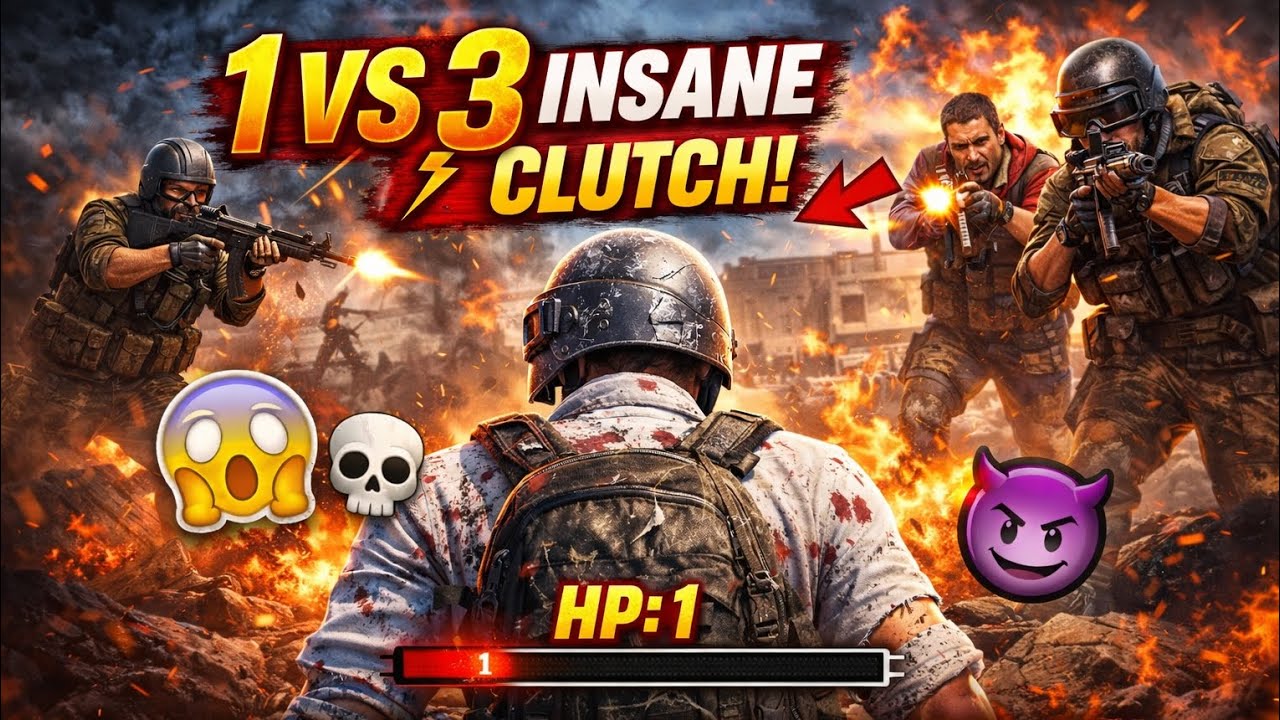 🔥 Insane 1v3 Clutch in BGMI #bgmi #pubgmobile #bgmiclutches # ...