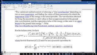 The Helium Atom Solved by the Variational Method