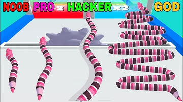 NOOB VS PRO VS HACKER VS GOD in Snake Rush 3D Update ✓✓