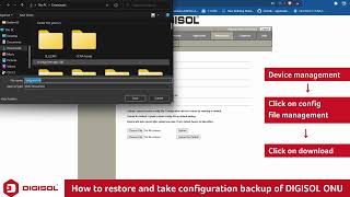 How to restore and take configuration backup of DIGISOL ONU.