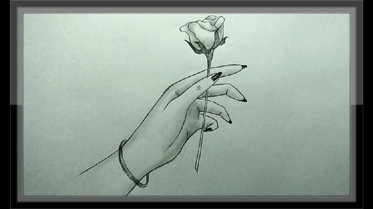 Cool Easy Pencil Drawing How To Draw A Rose Flower Youtube