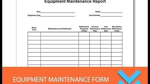 Free Equipment Maintenance Log Form - Freedform.com
