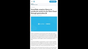 Snowflake Integrates Generative AI in Data Cloud with Neeva Acquisition - ClickHouse vs. Snowflake D