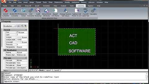 ActCAD IntelliCAD Attribute Redeff Command